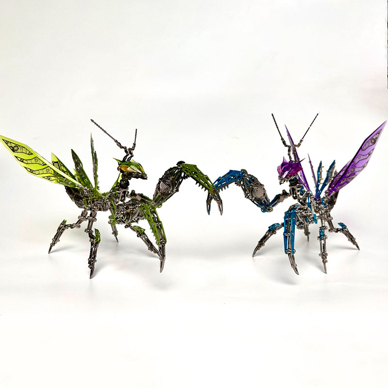 Laden Sie das Bild in Galerie -Viewer, {3D Metal Mechanical Mantis 1200PCS Puzzle Model Kit Insect Series

