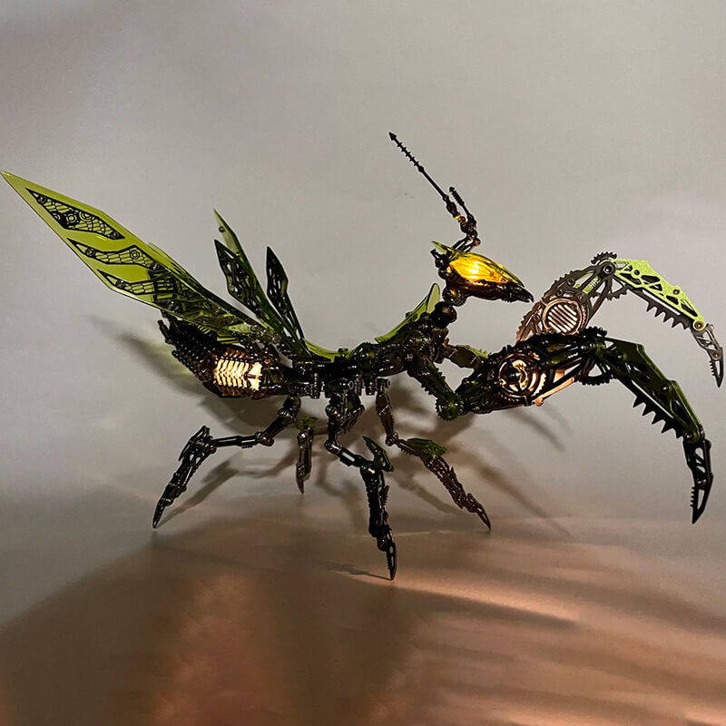 Laad de afbeelding in galerijviewer, Metalkitor-3d-metal-mechanical-mantis-1200pcs-puzzle-model-kit-insect-series
