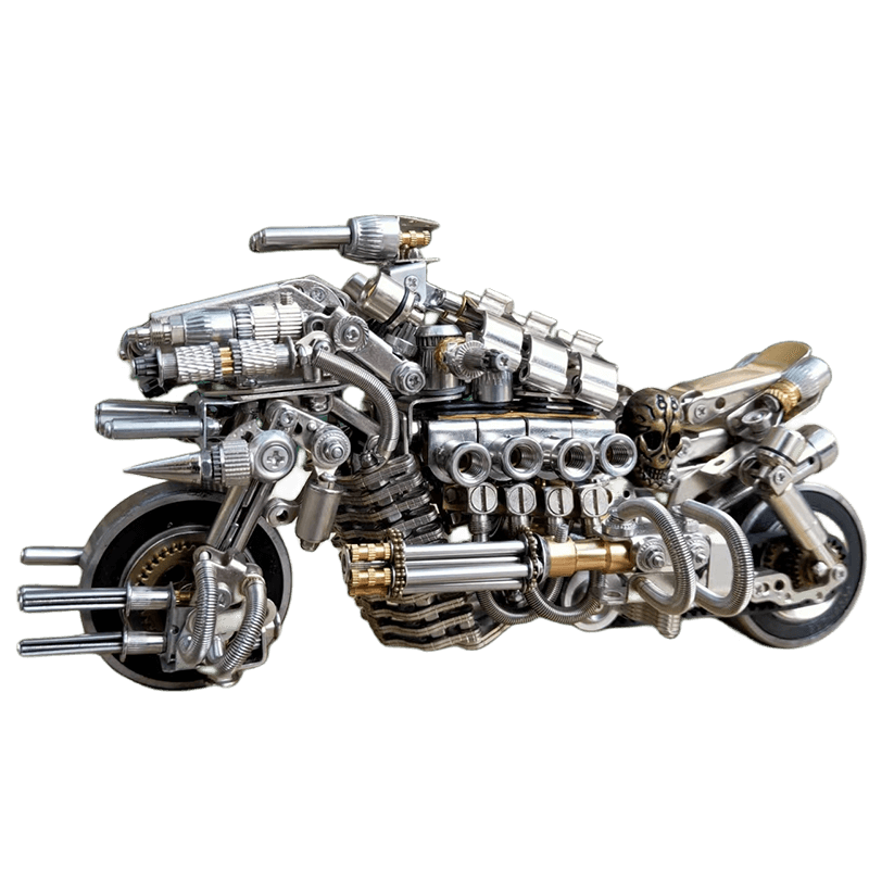 Laden Sie das Bild in Galerie -Viewer, {3D metal mechanical motorcycle 800PCS puzzle model for adults and kids
