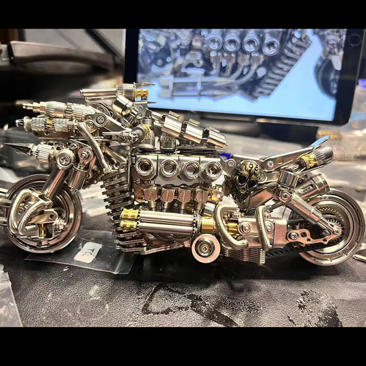 3D metal mechanical motorcycle 800PCS puzzle model for adults and kids