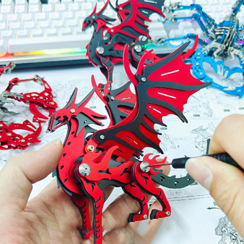 Laad de afbeelding in galerijviewer, 3D Metal Pterosaur Puzzle Model Kit Mythical Creature Dragon Series
