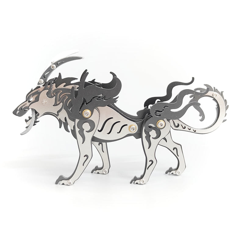 Laden Sie das Bild in Galerie -Viewer, {3D Metal Puzzle Siberian Plains Wolf Model Kit
