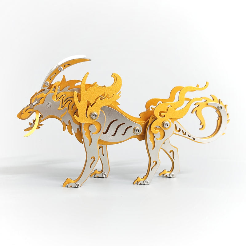 Laden Sie das Bild in Galerie -Viewer, {3D Metal Puzzle Siberian Plains Wolf Model Kit
