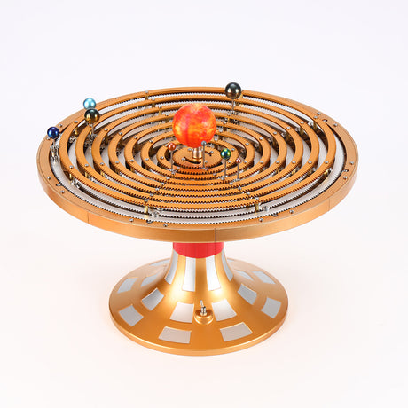 3D metal solar system model kit with working planetary orbits and mechanical gears