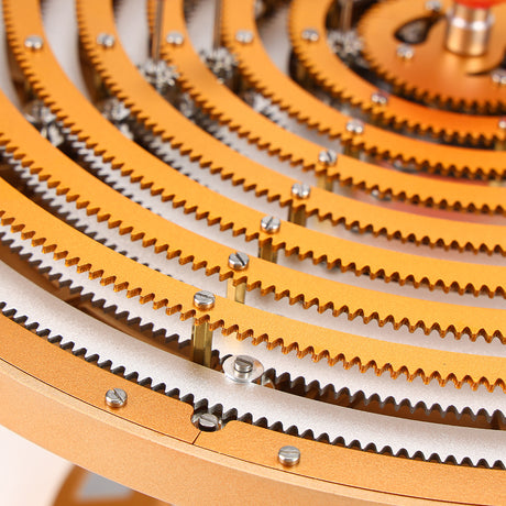 Working mechanical solar system model kit demonstrating planetary motion through gears