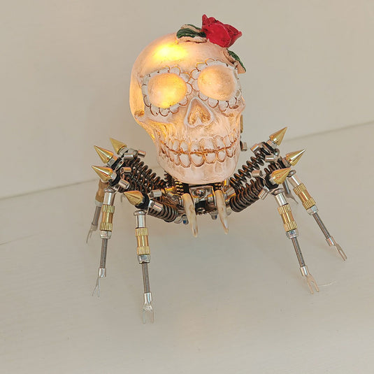 3D Metal Spider Skull Night Light Puzzle Model Kit for Halloween Decoration