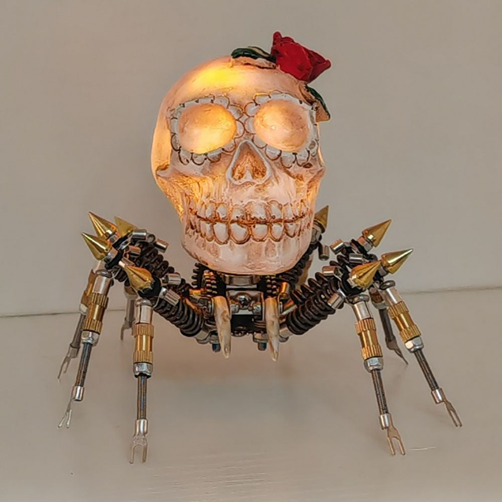 3D Metal Spider Skull Night Light Puzzle Model Kit for Halloween Decoration