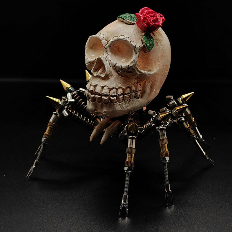 Laad de afbeelding in galerijviewer, 3D Metal Spider Skull Night Light Puzzle Model Kit for Halloween Decoration
