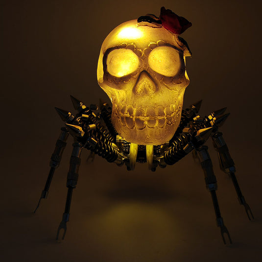 3D Metal Spider Skull Night Light Puzzle Model Kit for Halloween Decoration