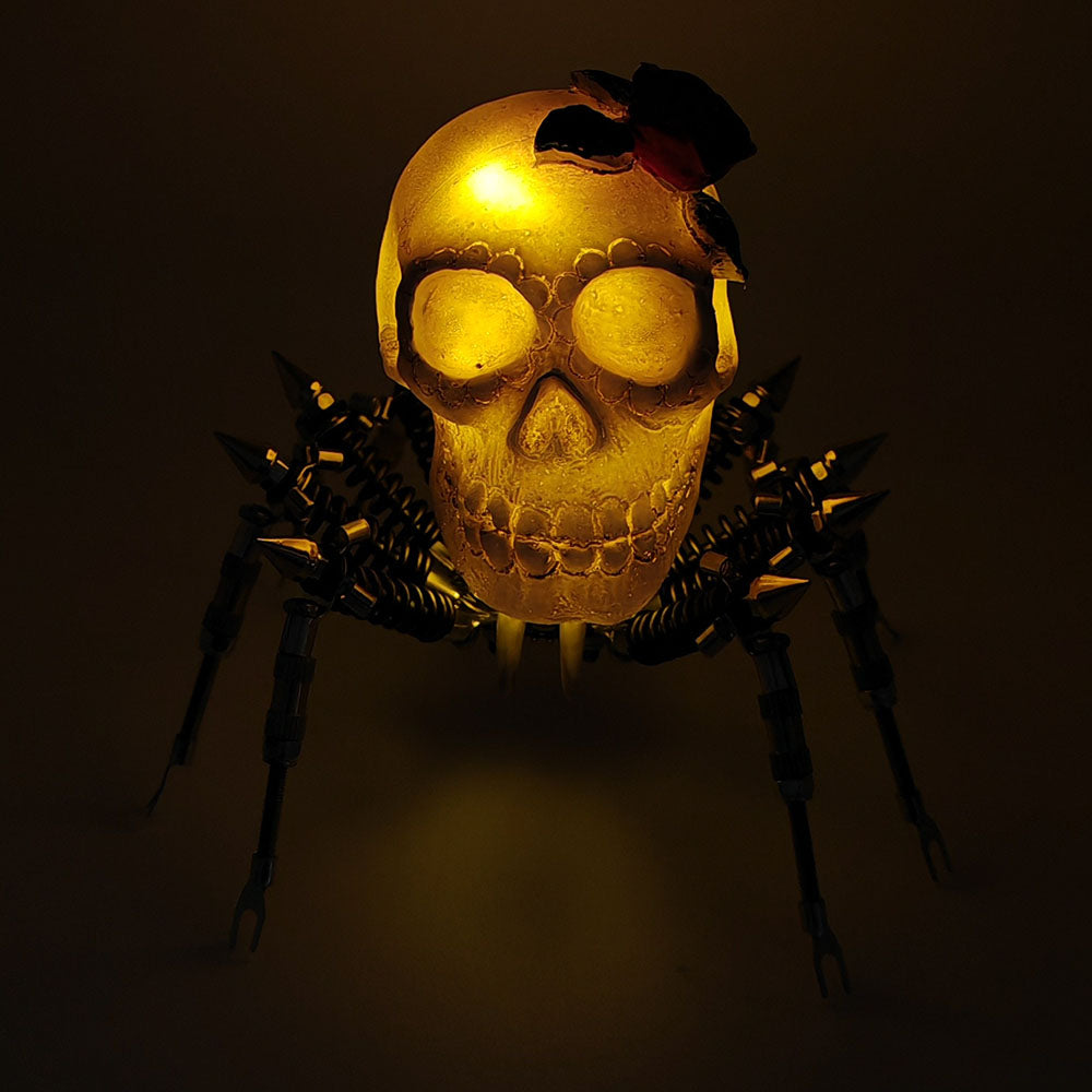 3D Metal Spider Skull Night Light Puzzle Model Kit for Halloween Decoration