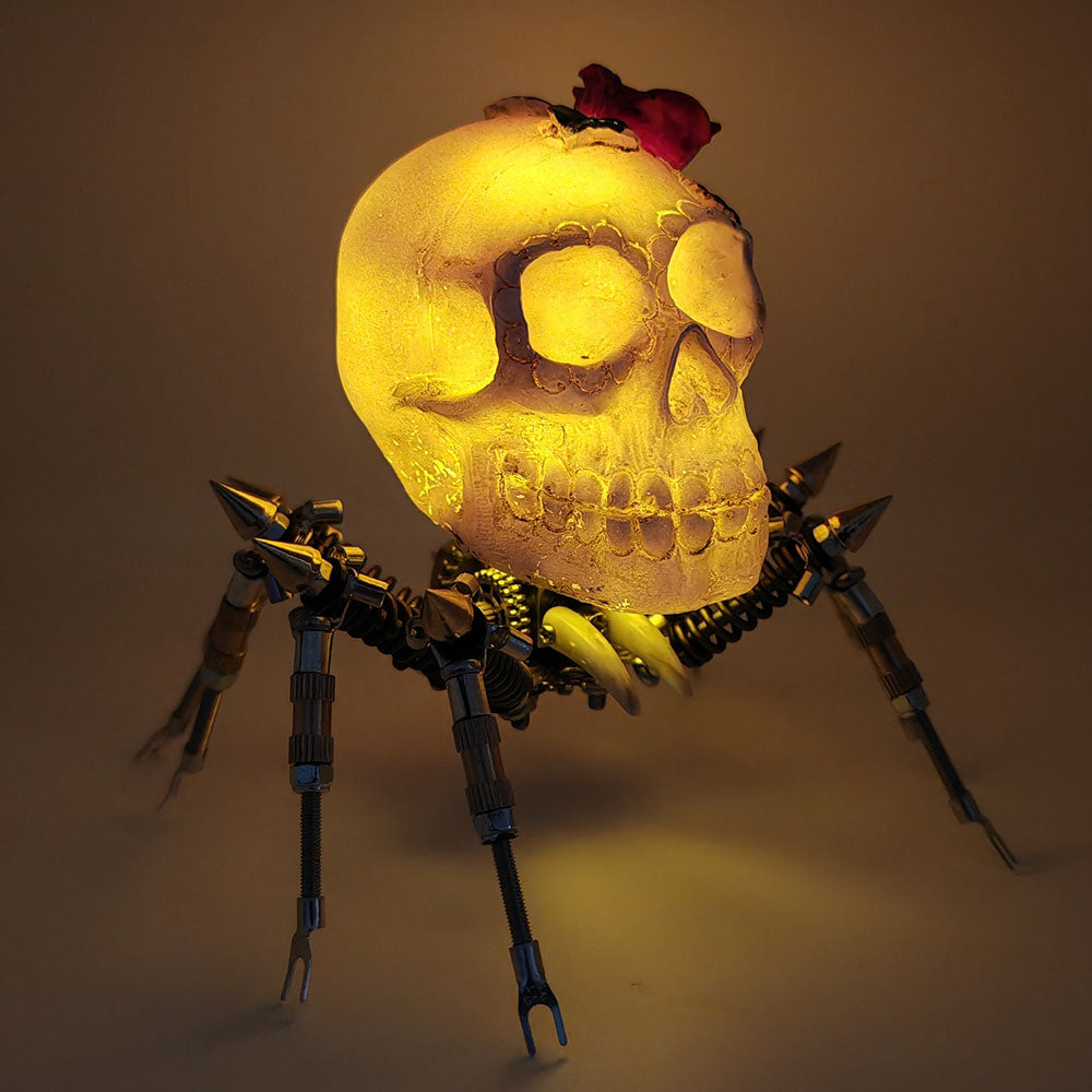 3D Metal Spider Skull Night Light Puzzle Model Kit for Halloween Decoration