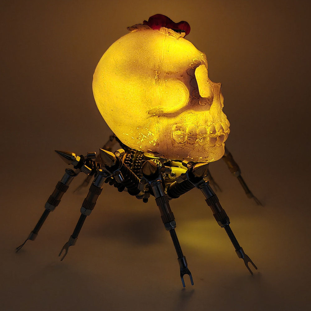 3D Metal Spider Skull Night Light Puzzle Model Kit for Halloween Decoration