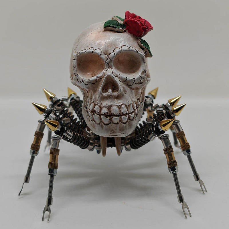 Laad de afbeelding in galerijviewer, 3D Metal Spider Skull Night Light Puzzle Model Kit for Halloween Decoration
