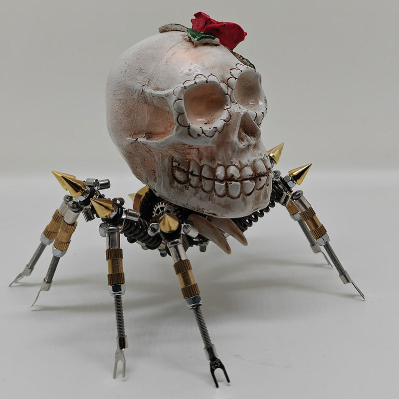 Laad de afbeelding in galerijviewer, 3D Metal Spider Skull Night Light Puzzle Model Kit for Halloween Decoration
