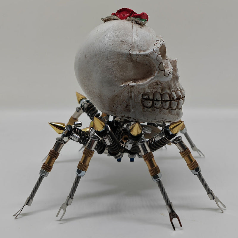 Laad de afbeelding in galerijviewer, 3D Metal Spider Skull Night Light Puzzle Model Kit for Halloween Decoration
