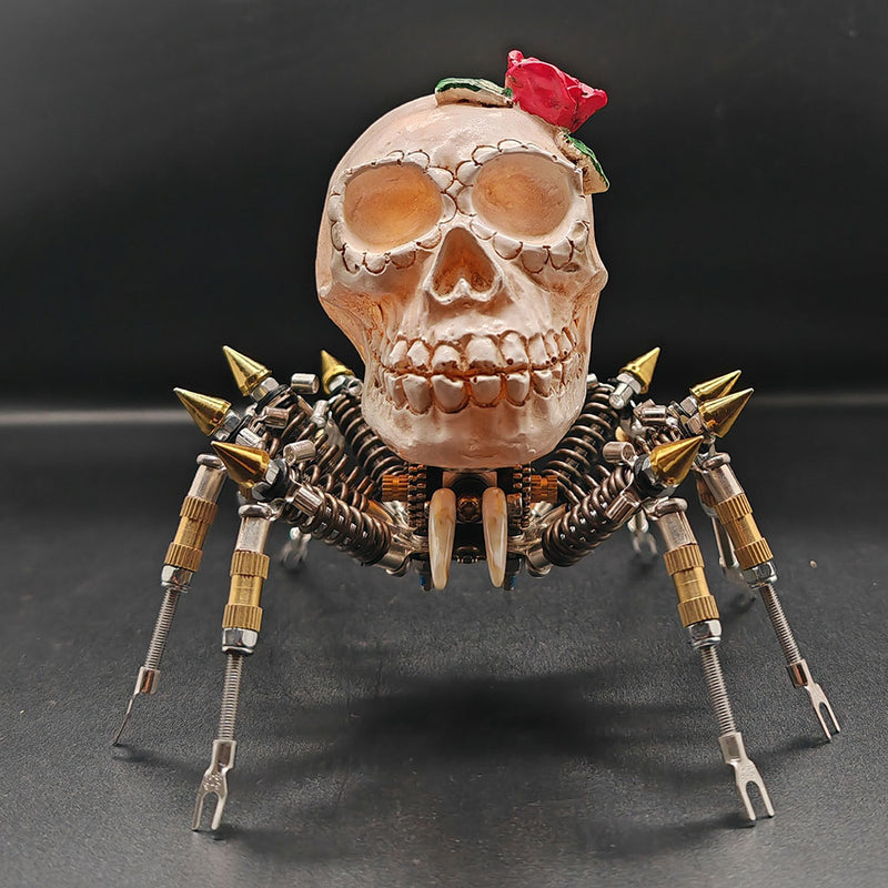 Laden Sie das Bild in Galerie -Viewer, {3D Metal Spider Skull Night Light Puzzle Model Kit for Halloween Decoration
