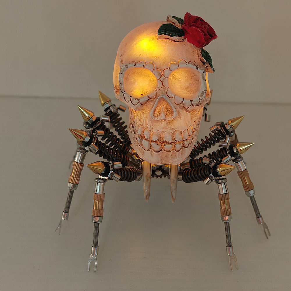 3D Metal Spider Skull Night Light Puzzle Model Kit for Halloween Decoration