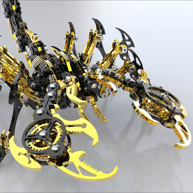 Laad de afbeelding in galerijviewer, 3D Scorpion Black Gold Metal puzzle Model Colorful Kit
