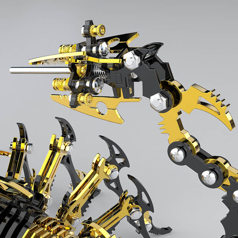Laad de afbeelding in galerijviewer, 3D Scorpion Black Gold Metal puzzle Model Colorful Kit
