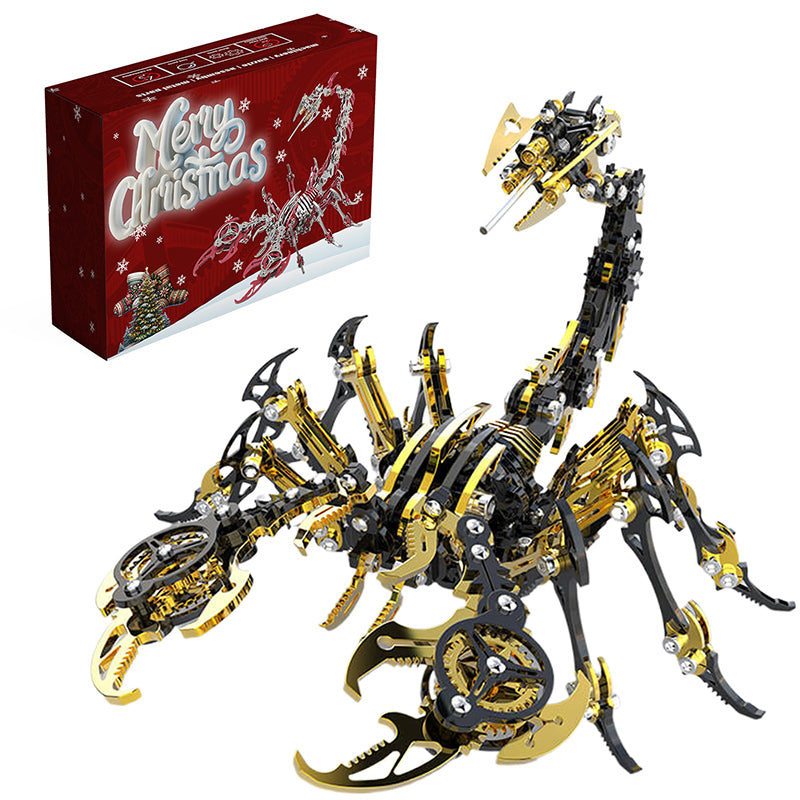 Laden Sie das Bild in Galerie -Viewer, {3D Scorpion Black Gold Metal puzzle Model Colorful Kit
