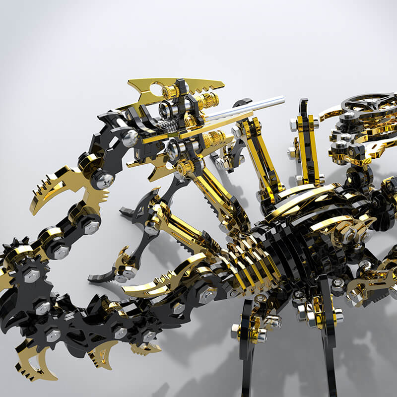 Load image into Gallery viewer, 3D Scorpion Black Gold Metal puzzle Model Colorful Kit
