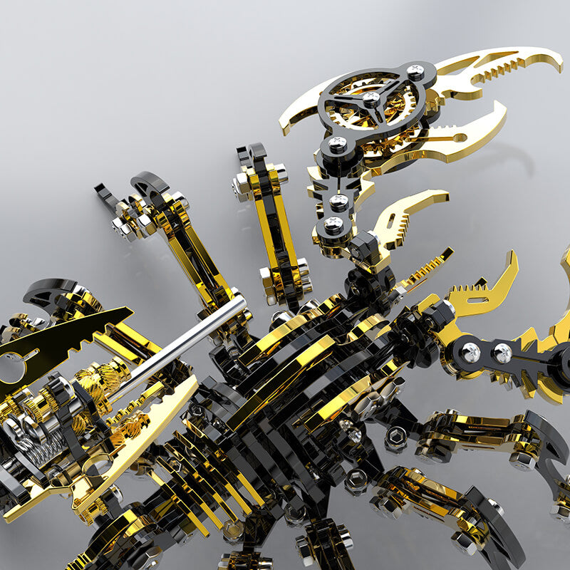 Laden Sie das Bild in Galerie -Viewer, {3D Scorpion Black Gold Metal puzzle Model Colorful Kit
