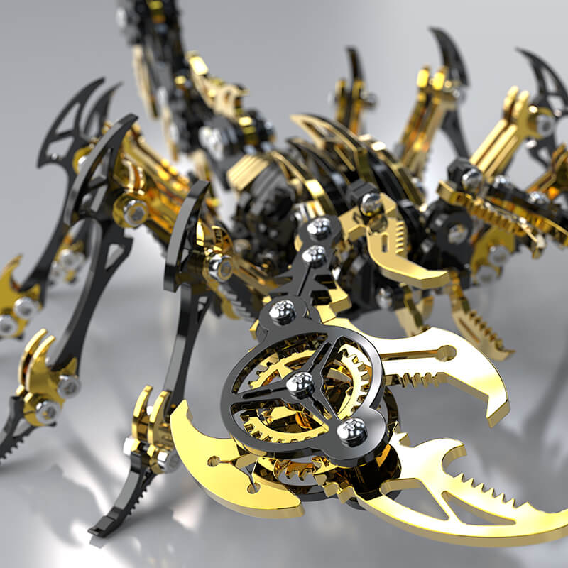 Load image into Gallery viewer, 3D Scorpion Black Gold Metal puzzle Model Colorful Kit
