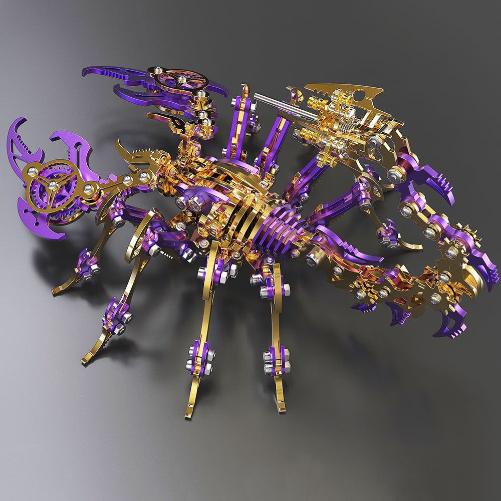 3D  Scorpion Purple Golden Metal Puzzle Model Color Kit for Gift and Decoration