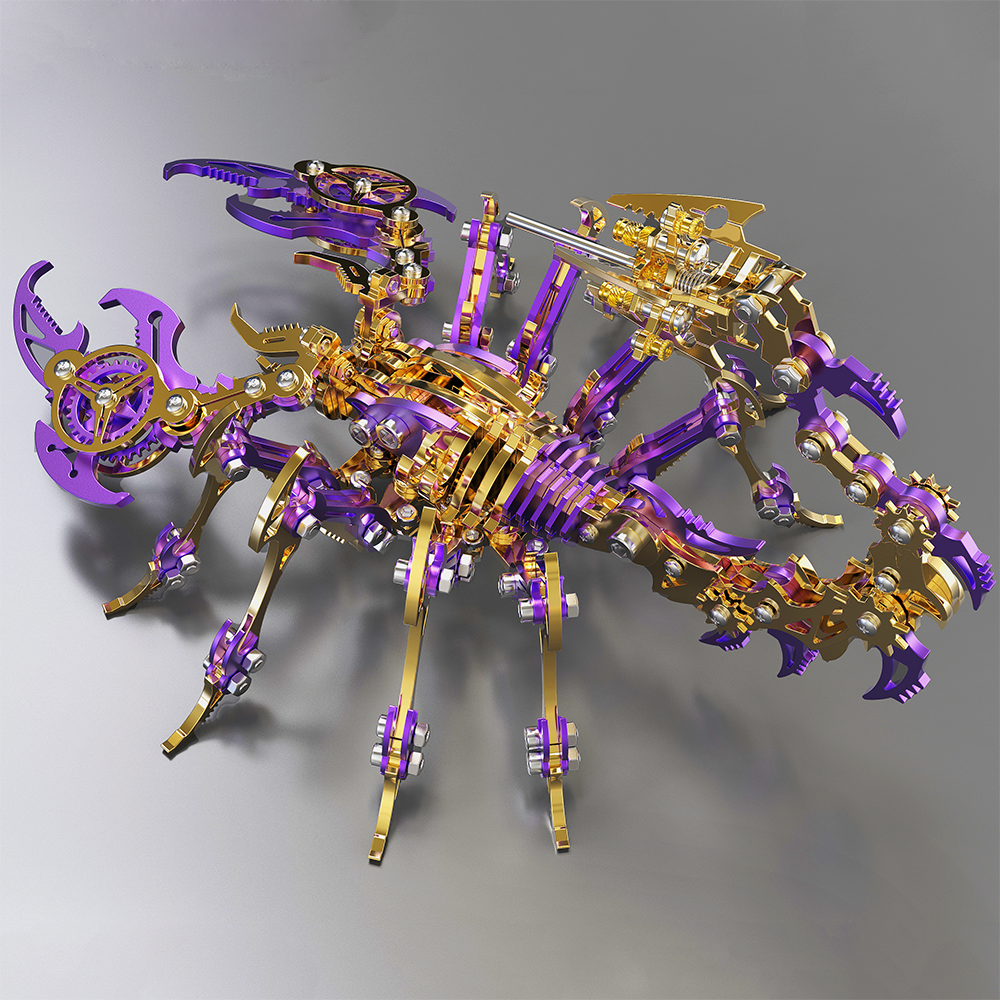 3D  Scorpion Purple Golden Metal Puzzle Model Color Kit for Gift and Decoration