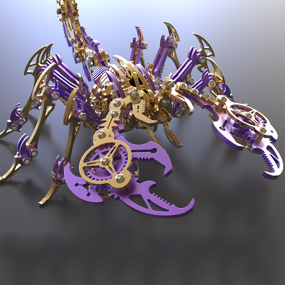 3D  Scorpion Purple Golden Metal Puzzle Model Color Kit for Gift and Decoration