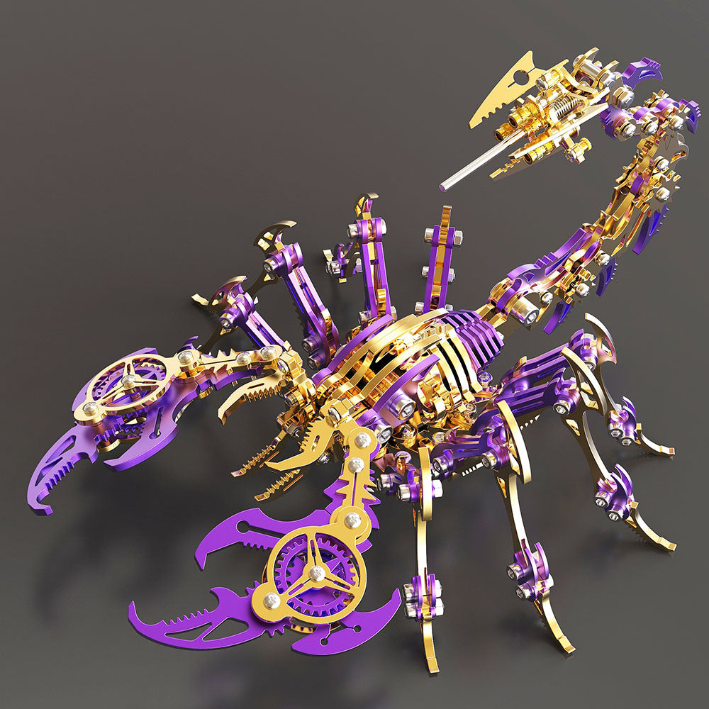 3D  Scorpion Purple Golden Metal Puzzle Model Color Kit for Gift and Decoration