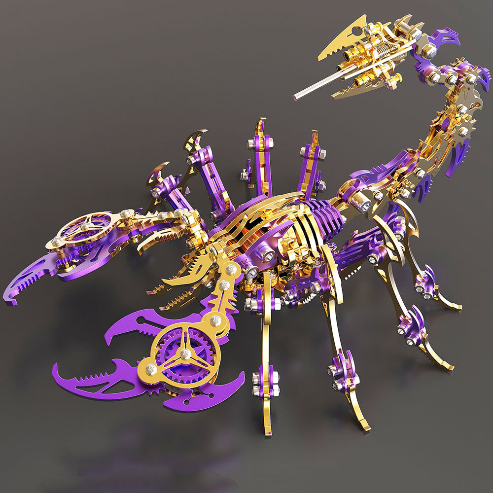 3D  Scorpion Purple Golden Metal Puzzle Model Color Kit for Gift and Decoration
