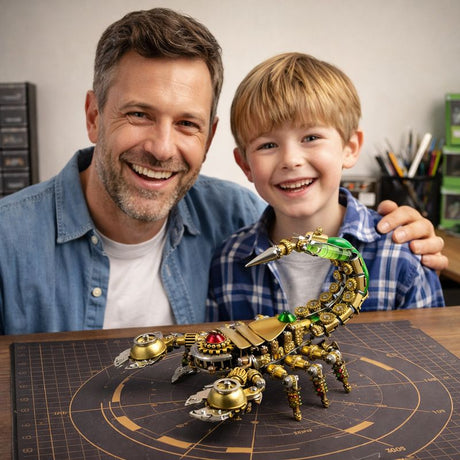 Steampunk mechanical scorpion metal sculpture for desk and display