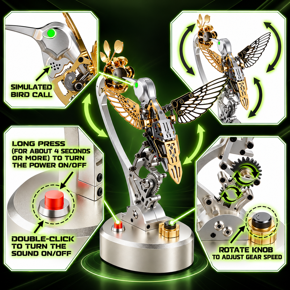 Bionic Mechanical Hummingbird 3D Metal Model Kit