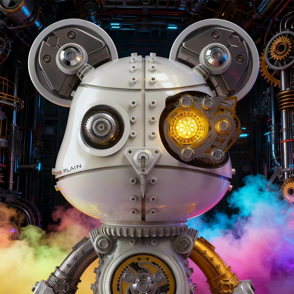 Cyberpunk Mecha Bear 3D Metal Assembly Model Kit