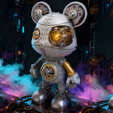 Cyberpunk Mecha Bear 3D Metal Assembly Model Kit