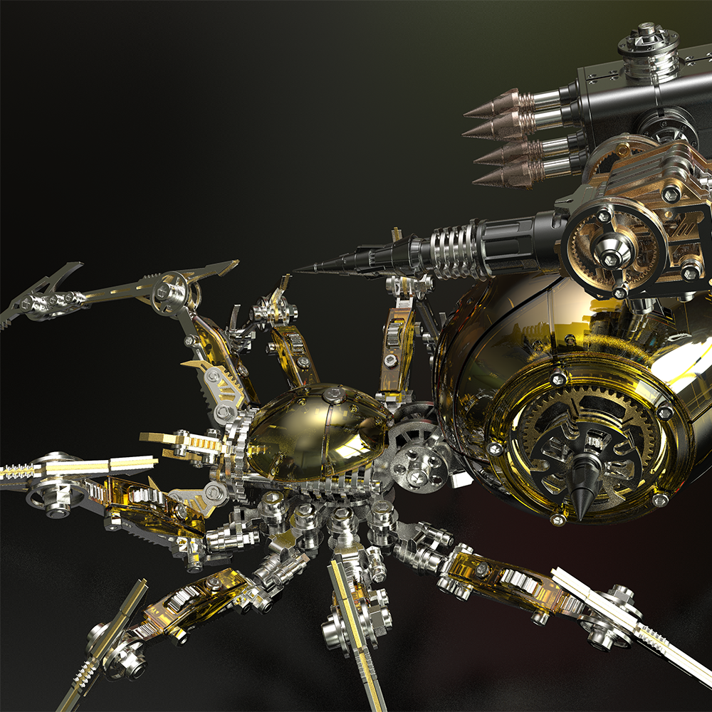 Cyberpunk Mechanical Mecha Battle Spider 3D Model Kit for Adults