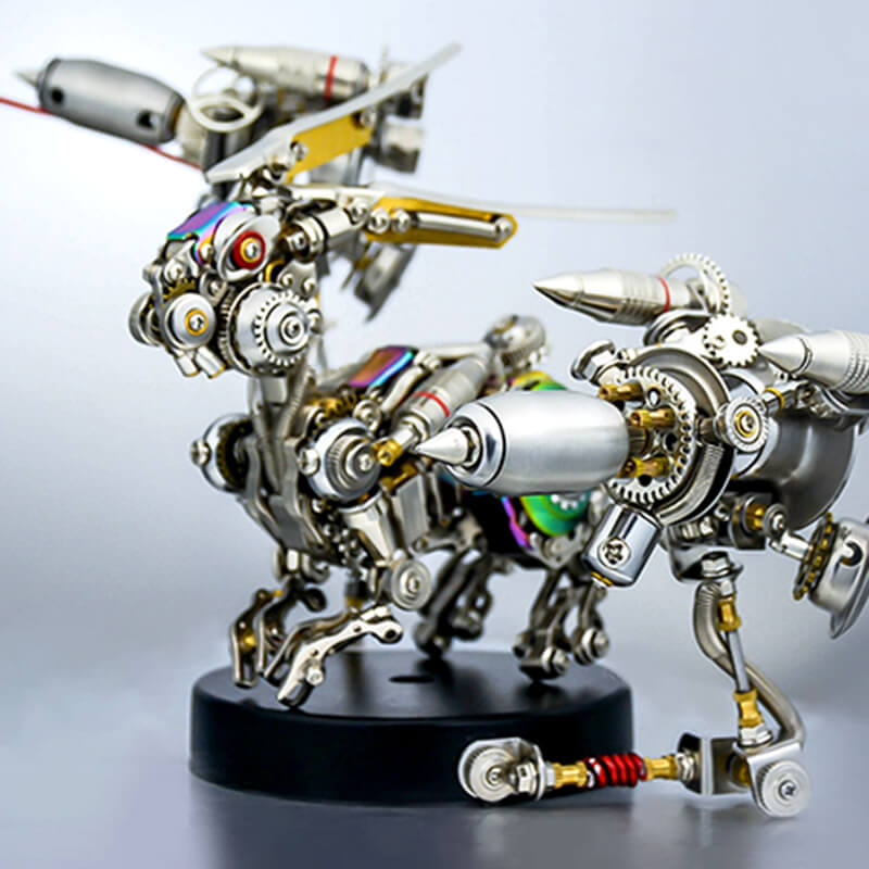 Laden Sie das Bild in Galerie -Viewer, {Cyberpunk Mechanical Rabbit 3D Metal Puzzle Model Kit
