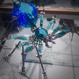 Cyberpunk Metal Mechanical Mecha Blue Battle Spider Model Building Kit for Adults