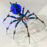 Cyberpunk Metal Mechanical Mecha Blue Battle Spider Model Building Kit for Adults
