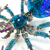 Cyberpunk Metal Mechanical Mecha Blue Battle Spider Model Building Kit for Adults