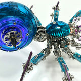 Cyberpunk Metal Mechanical Mecha Blue Battle Spider Model Building Kit for Adults
