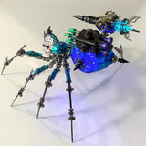 Cyberpunk Metal Mechanical Mecha Blue Battle Spider Model Building Kit for Adults