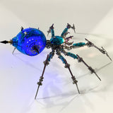 Cyberpunk Metal Mechanical Mecha Blue Battle Spider Model Building Kit for Adults