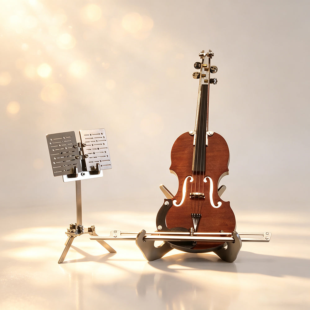 DIY 3D Metal Violin Model Kit Elegant Miniature Violin Puzzle