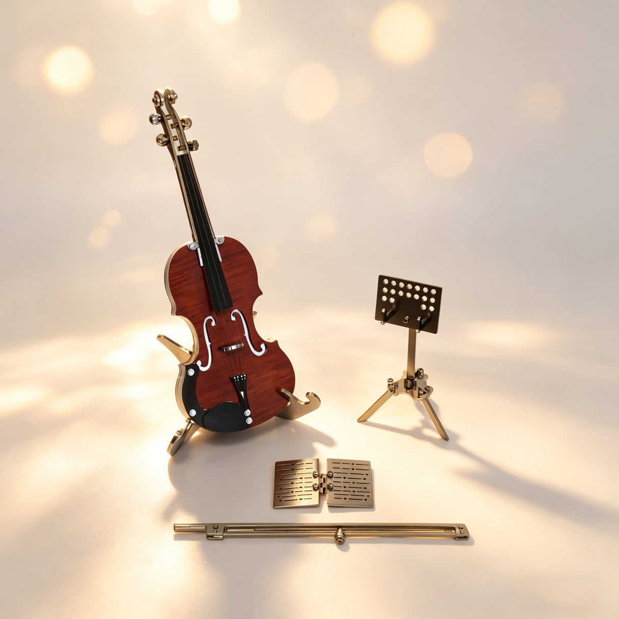 DIY 3D Metal Violin Model Kit Elegant Miniature Violin Puzzle