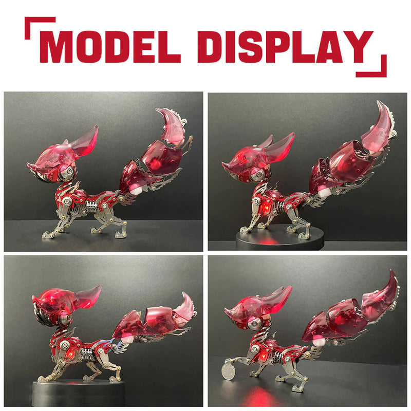 Laad de afbeelding in galerijviewer, DIY Mechanical Fox Metal Puzzle Model Kit Adjustable Animal Series
