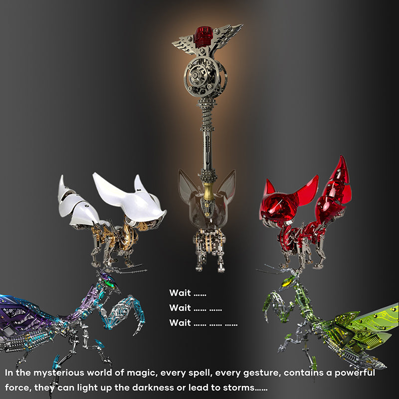 Laad de afbeelding in galerijviewer, Magic Wand Metal Puzzle Kit for Mantis and Fox Model
