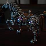 Mechanical Horse 3D Metal Model Puzzle Kit with LED Lights – DIY Steampunk Horse Building Set for Adults