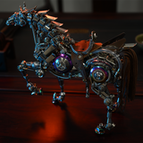 Mechanical Horse 3D Metal Model Puzzle Kit with LED Lights – DIY Steampunk Horse Building Set for Adults
